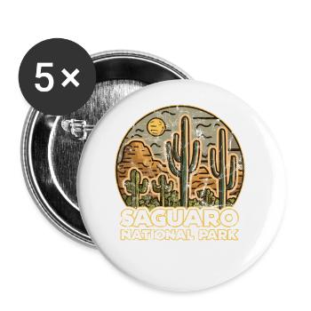 Saguaro National Park Arizona Tucson Cactus - Buttons small 1''/25 mm (5-pack) - white - Front