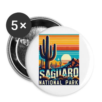 Saguaro National Park Arizona Tucson Cactus - Buttons small 1''/25 mm (5-pack) - white - Front