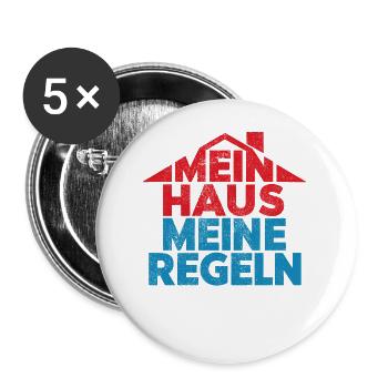 Funny Home Builder Owner My House - Buttons small 1''/25 mm (5-pack) - white - Front