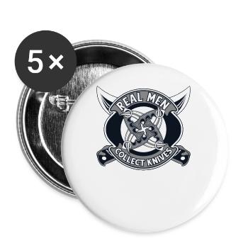 Echte Männer sammeln Messer Metzgermesser Liebhaber Messer - Buttons klein 25 mm (5er Pack) - Weiß - Vorne