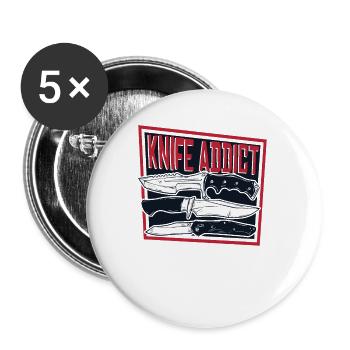Knife Addict Metzgermesser Sammlermesser - Buttons klein 25 mm (5er Pack) - Weiß - Vorne
