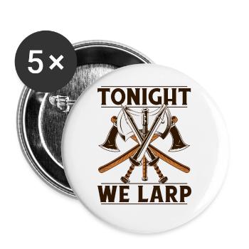 Heute Abend LARP LARPen Waffen Rüstung Charakter - Buttons klein 25 mm (5er Pack) - Weiß - Vorne