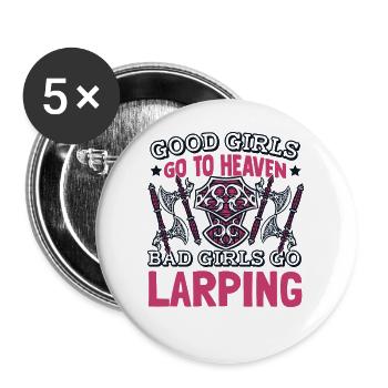 Bad Girls Go Larping LARPing Armor Weapons - Buttons small 1''/25 mm (5-pack) - white - Front