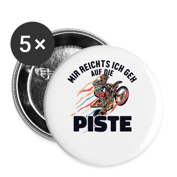 Mir reichts ich geh auf die Piste Supermoto - Lot de 5 petits badges (25 mm) - blanc - Devant