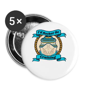 Ich würde lieber auf einer Kreuzfahrt mit einem Kreuzfahrtschiff Urlaub machen - Buttons klein 25 mm (5er Pack) - Weiß - Vorne