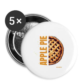 Un demi-gâteau en cuisson rapide - Lot de 5 petits badges (25 mm) - blanc - Devant