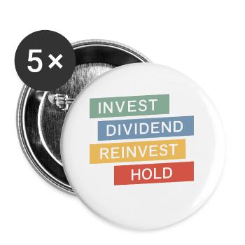 Lustige finanzielle Unabhängigkeit von Dividendeninvestoren - Buttons klein 25 mm (5er Pack) - Weiß - Vorne