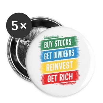 Lustige finanzielle Unabhängigkeit von Dividendeninvestoren - Buttons klein 25 mm (5er Pack) - Weiß - Vorne