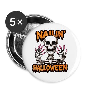 Nailin Halloween Nail Tech Nail Tech Kosmetikerin - Buttons klein 25 mm (5er Pack) - Weiß - Vorne