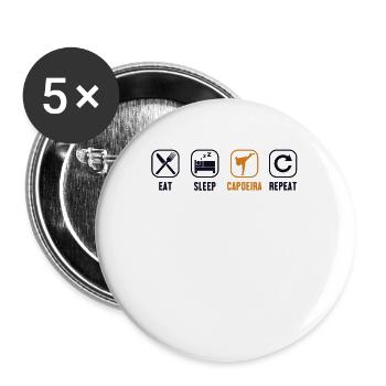 Eat Sleep Capoeira Repeat Capoeirista Ginga Dance - Buttons small 1''/25 mm (5-pack) - white - Front