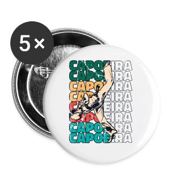 Retro Capoeira Text Ginga Capoeirista Dance - Buttons small 1''/25 mm (5-pack) - white - Front