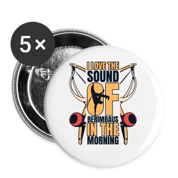 I Love The Sound Of Berimbaus Ginga Capoeirista - Buttons small 1''/25 mm (5-pack) - white - Front