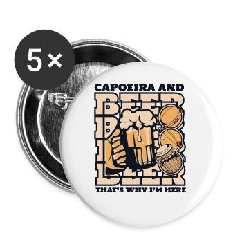 Capoeira And Beer That's Why I'm Here Ginga Dance - Buttons small 1''/25 mm (5-pack) - white - Front