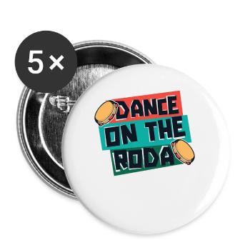 Dance On The Roda Capoeirista Ginga Dance Capoeira - Buttons small 1''/25 mm (5-pack) - white - Front