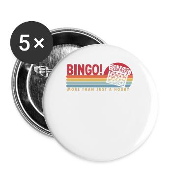 Le bingo plus qu’un Hobby Caller Daubers - Lot de 5 petits badges (25 mm) - blanc - Devant