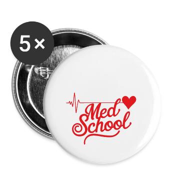 Prochain arrêt : École de médecine, étudiant en médecine - Lot de 5 petits badges (25 mm) - blanc - Devant