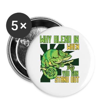 Why Blend In When You Can Stand Out Panther - Buttons small 1''/25 mm (5-pack) - white - Front