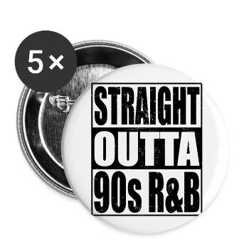 Straight Outta R&B Nostalgie des années 90 - Lot de 5 petits badges (25 mm) - blanc - Devant