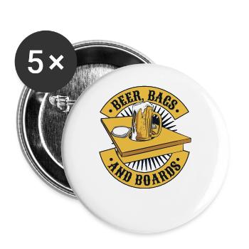 Biersäcke und -bretter Sitzsack Spielbretter Cornhole - Buttons klein 25 mm (5er Pack) - Weiß - Vorne