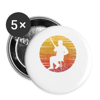 Retro Aerophone Fagott Instrument Music Player - Buttons klein 25 mm (5er Pack) - Weiß - Vorne