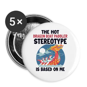 Le stéréotype du bateau-dragon est basé sur moi Team Lover - Lot de 5 petits badges (25 mm) - blanc - Devant