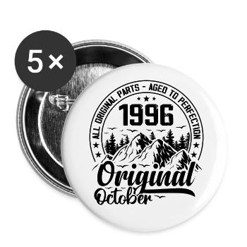 1996 October Original: 28 Years Anniversary Gift - Buttons small 1''/25 mm (5-pack) - white - Front