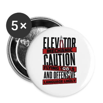 Flying Tools And Offensive Language Likely - Buttons small 1''/25 mm (5-pack) - white - Front