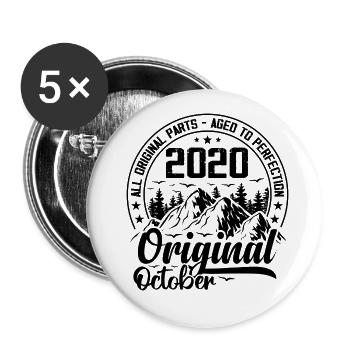2020 octobre Original : 4 Ans cadeau Anniversaire - Lot de 5 petits badges (25 mm) - blanc - Devant