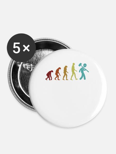 Hausabriss Evolution Heimwerkerhaus - Buttons klein 25 mm (5er Pack) - Weiß
