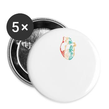 Herzchirurgie Logo Emblem Herzschrittmacher Offenes Herz - Buttons klein 25 mm (5er Pack) - Weiß - Vorne