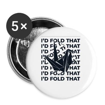 Ich würde den Eulen-Papierkran-Faltmeister falten - Buttons klein 25 mm (5er Pack) - Weiß - Vorne