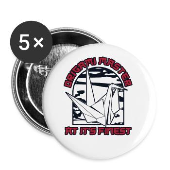 Le maître de l’origami à son meilleur maître hibou pliant - Lot de 5 petits badges (25 mm) - blanc - Devant