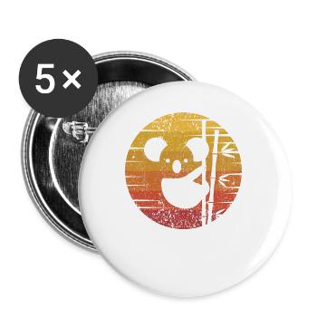Rétro Koalabear Eucalyptus Phascolarctos Cinereus - Lot de 5 petits badges (25 mm) - blanc - Devant