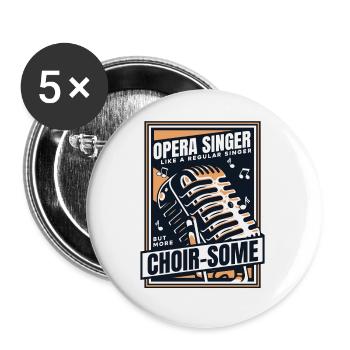 Comme un chanteur régulier mais plus amoureux de la chorale - Lot de 5 petits badges (25 mm) - blanc - Devant