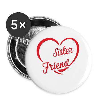 Always my Sister forever my friend - Buttons small 1''/25 mm (5-pack) - white - Front