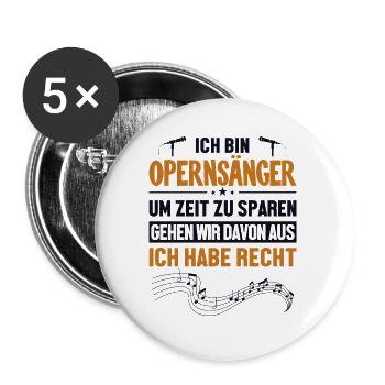 Opernsänger hat immer Recht Opera House Lover - Lot de 5 petits badges (25 mm) - blanc - Devant