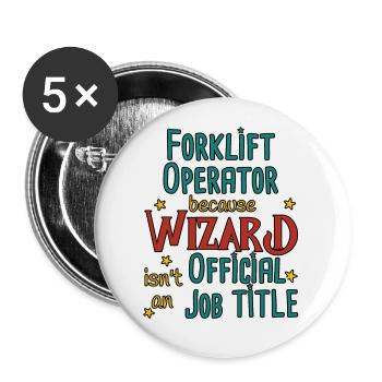 Assistant de cariste - Lot de 5 petits badges (25 mm) - blanc - Devant