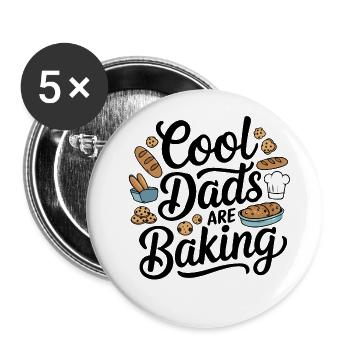 Cuisiner des papas cool - Lot de 5 petits badges (25 mm) - blanc - Devant