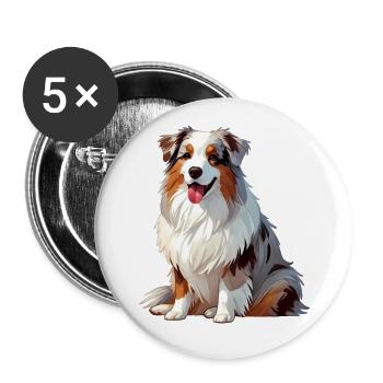 Australian Shepherd Dog Lover - Buttons small 1''/25 mm (5-pack) - white - Front