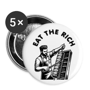 Eat the rich - Lot de 5 petits badges (25 mm) - blanc - Devant