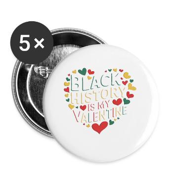 L’histoire des Noirs, c’est mon humour fier de la Saint-Valentin - Lot de 5 petits badges (25 mm) - blanc - Devant