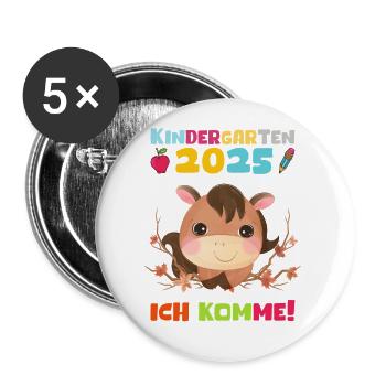 Kindergarten 2025 Kids Gift Kita 2025 Decoration - Buttons small 1''/25 mm (5-pack) - white - Front