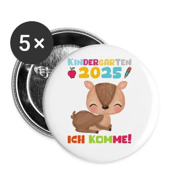 Kindergarten 2025 Kids Gift Kita 2025 Decoration - Buttons small 1''/25 mm (5-pack) - white - Front