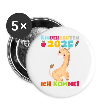Kindergarten 2025 Kids Gift Kita 2025 Decoration - Buttons small 1''/25 mm (5-pack) - white - Front