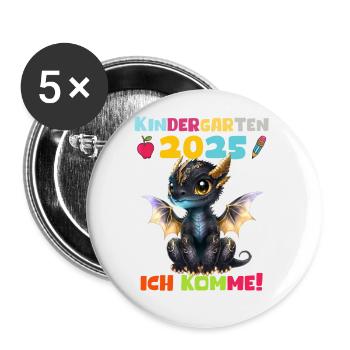 Kindergarten 2025 Kids Gift Kita 2025 Decoration - Buttons small 1''/25 mm (5-pack) - white - Front