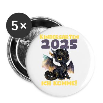 Kindergarten 2025 Kids Gift Kita 2025 Decoration - Buttons small 1''/25 mm (5-pack) - white - Front