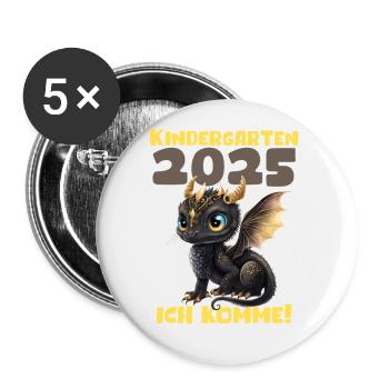 Kindergarten 2025 Kids Gift Kita 2025 Decoration - Buttons small 1''/25 mm (5-pack) - white - Front