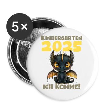 Kindergarten 2025 Kids Gift Kita 2025 Decoration - Buttons small 1''/25 mm (5-pack) - white - Front