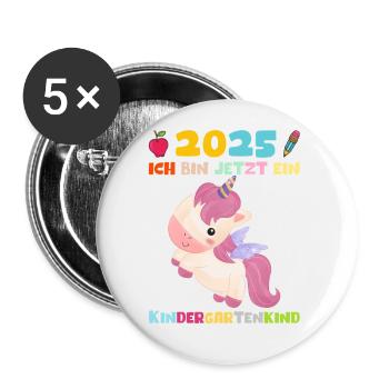Kindergarten 2025 Girl Gift Kita 2025 Decoration - Buttons small 1''/25 mm (5-pack) - white - Front