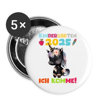 Kindergarten 2025 Girl Gift Kita 2025 Decoration - Buttons small 1''/25 mm (5-pack) - white - Front